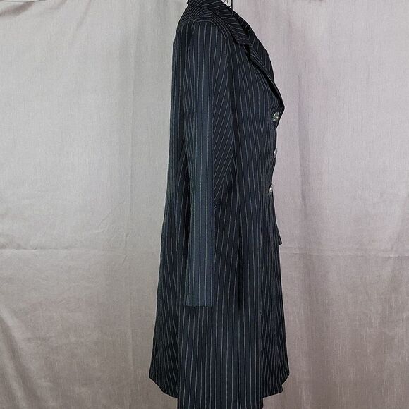 HELENE BLAKE Black and White Pinstripe Suit Jacket Size 16P - Picture 4 of 6